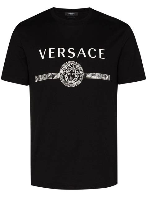 versace print papermedusa|Versace logo t shirt.